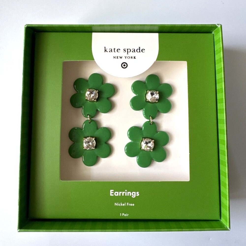 Kate Spade New York x Target Floral Linear Double Flower Earrings – Green